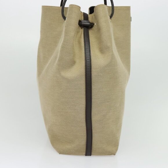 GUCCI Canvas Leather Tote Bag Outlet Beige Gold 257271 Auth 137667 - Picture 5 of 16